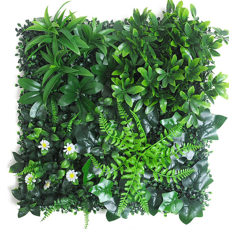 Custom 50*50cm Green Plant Wall Hanging Plastic Flower Wall Decoration