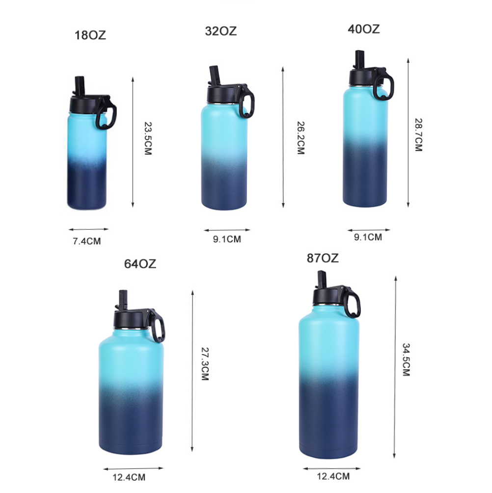 Wholesale 12 Oz 17 Oz 20 Oz 24 Oz 32 Oz 64Oz 128 Oz Supplier Insulated Stainless Steel Water Bottle With Straw