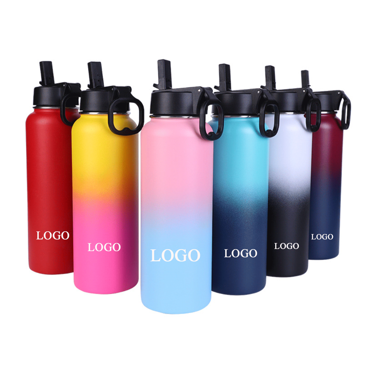 Wholesale 12 Oz 17 Oz 20 Oz 24 Oz 32 Oz 64Oz 128 Oz Supplier Insulated Stainless Steel Water Bottle With Straw