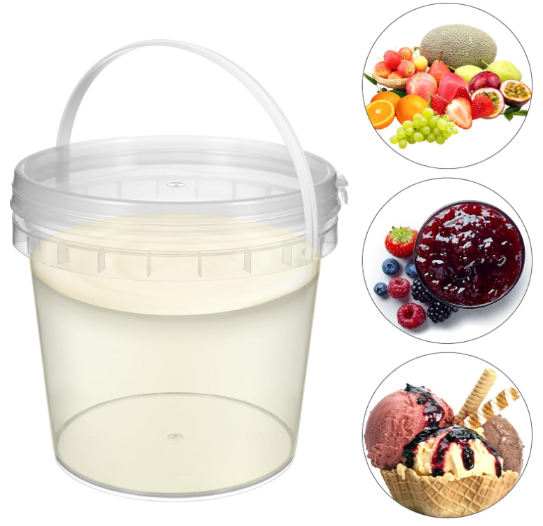 Wholesale Plastic Bucket Kids Toy Portable Chemical Round Barrels Clear Plastic With Lids Storage Bucket