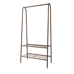 Type a Balcony Clothes Rack-Double-Tiered Metal Iron Storage for Bedroom Bathroom & Living Room Floor-Standing for Wardrobe