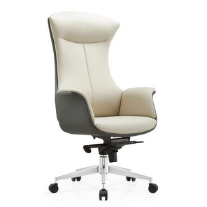 white pu leather office chair high back big size leather swivel office chair