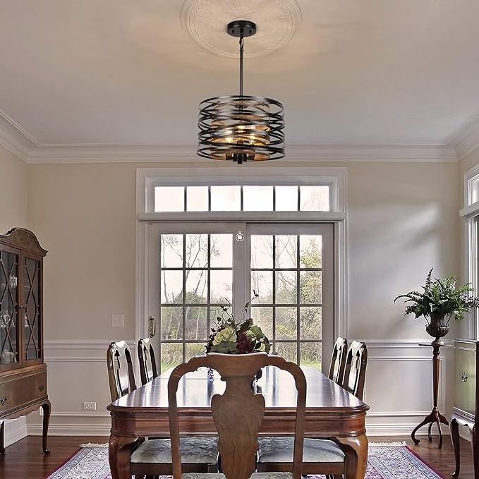 Restaurant and farmhouse chandelier, 3-light industrial metal chandelier, er, kitchen, foyer, bedroom