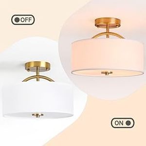 Euro Design Modern Ceiling Light Semi Flush Mount Fixture Warm Brass 13