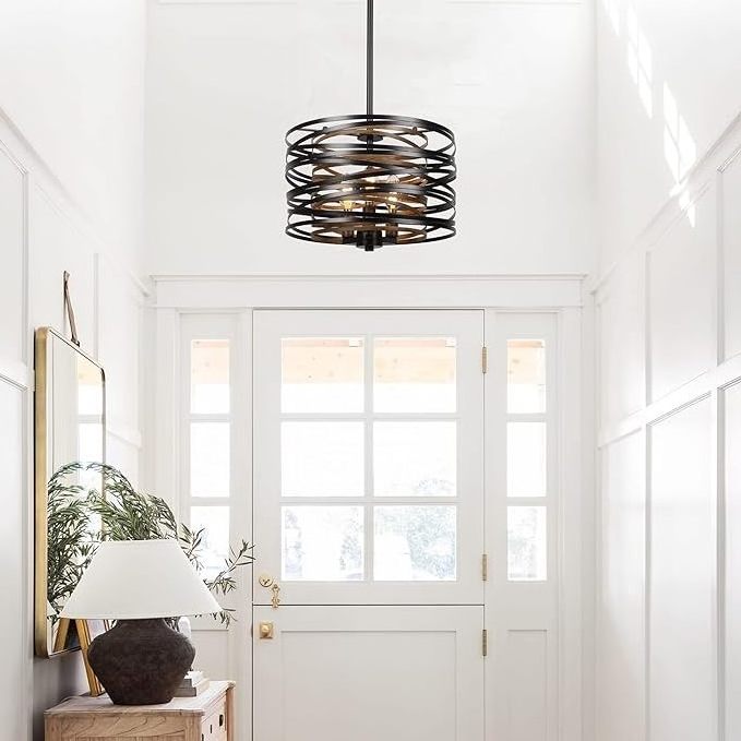 Restaurant and farmhouse chandelier, 3-light industrial metal chandelier, er, kitchen, foyer, bedroom