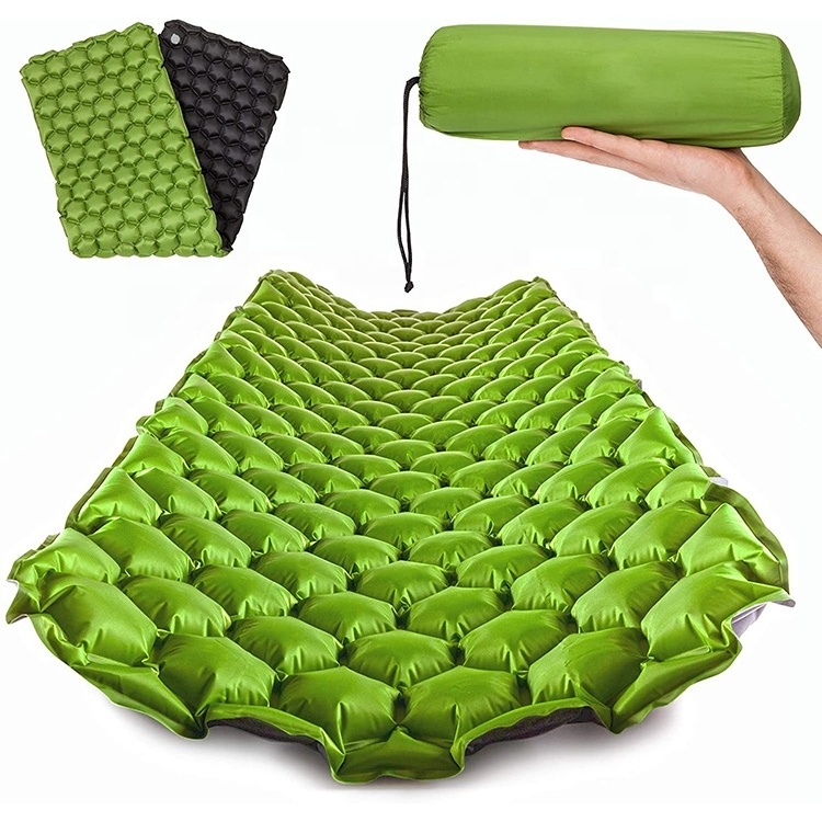 Outdoor Ultralight TPU Inflatable Mattress Camping Sleeping Mat Nylon Material Portable Air Mattress Can Be Spliced