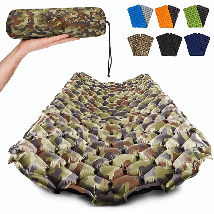 Outdoor Ultralight TPU Inflatable Mattress Camping Sleeping Mat Nylon Material Portable Air Mattress Can Be Spliced