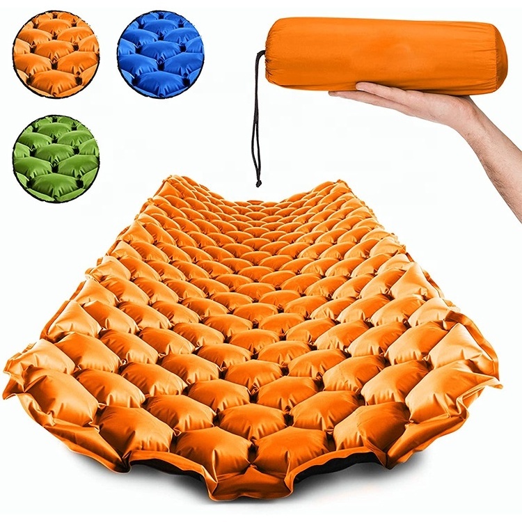 Outdoor Ultralight TPU Inflatable Mattress Camping Sleeping Mat Nylon Material Portable Air Mattress Can Be Spliced