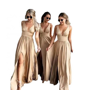 custom 2021 high quality fashion chiffon luxury boho beach maxi long formal party bohemian women prom summer bridesmaid dress