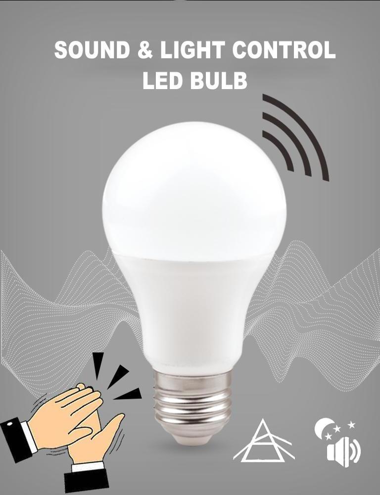 Smart sound and light control sensor led bulb A60 E27 9W