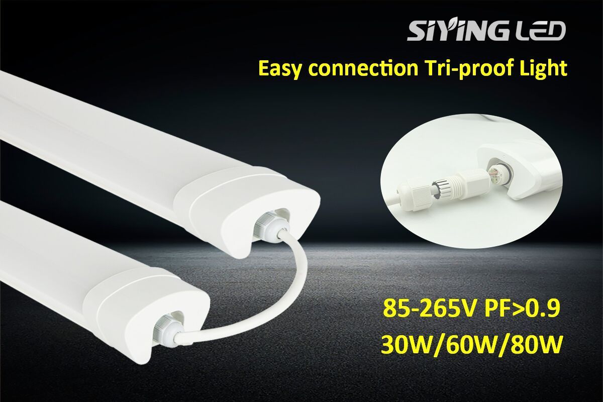 plastic led tri-proof fixture IP65 48w 58w led water proof light tube