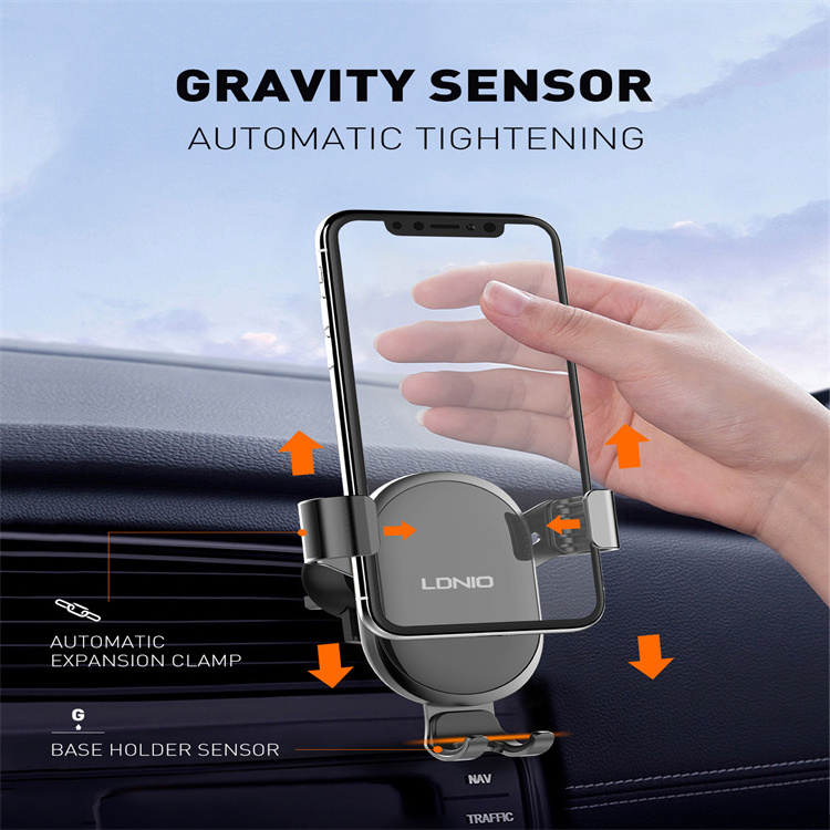 LDNIO Gravity Car Mount Auto Lock Car Holder MG10 Universal Air Vent  Cradle Car Holder for Phone