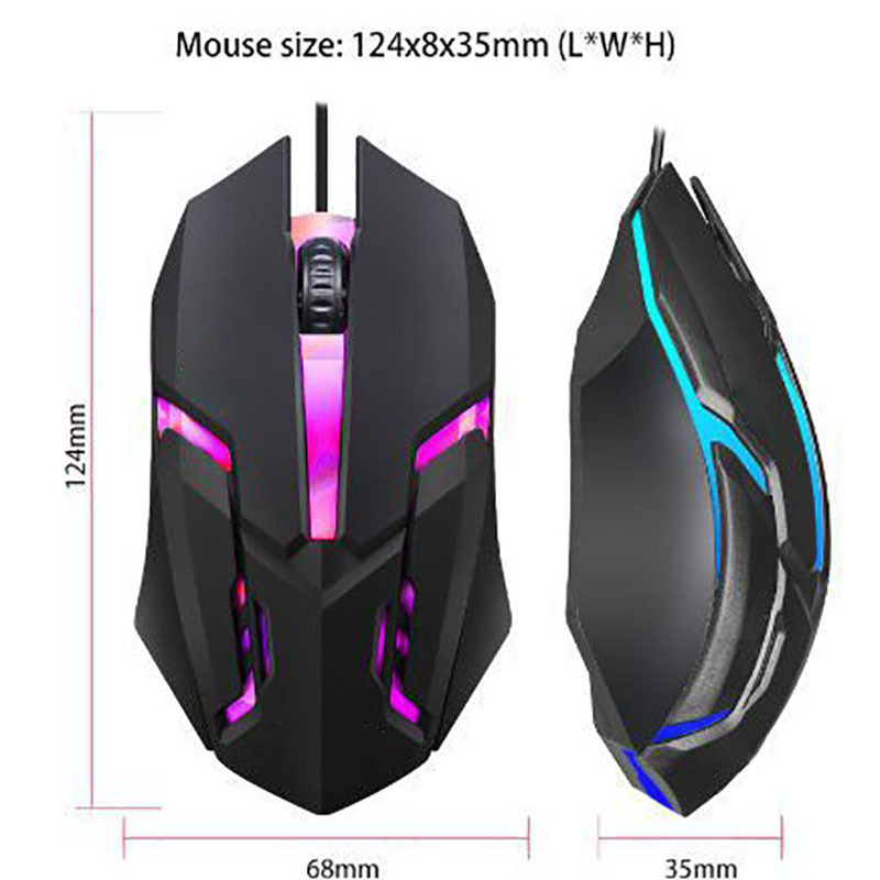 Best Cheap Computer Wired USB Gaming Mouse RGB backlit ABS material ergonomic optical 3D gaming mouse for gamer desktop pc