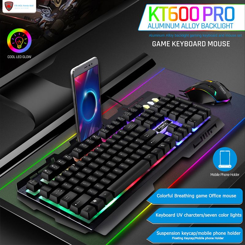 Factory direct gaming keyboard and mouse combos 104 keys ergonomic wired SUB keyboard and mouse sets for computer