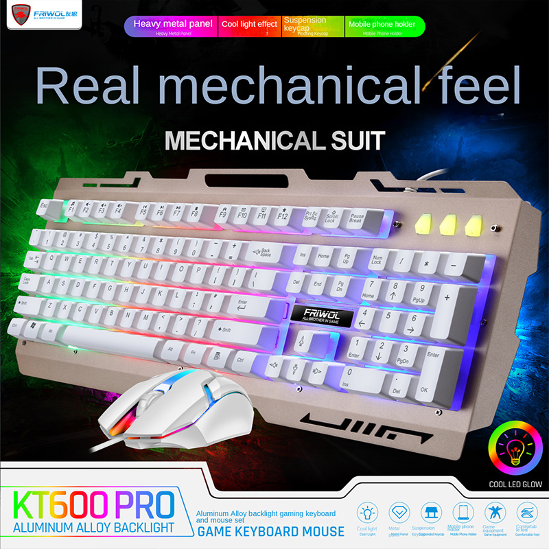 Factory direct gaming keyboard and mouse combos 104 keys ergonomic wired SUB keyboard and mouse sets for computer