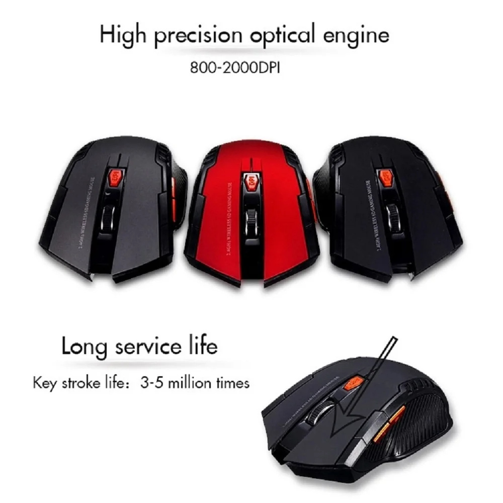 Hot selling 7D computer laptop wireless mouse Black white can be customized color wireless Gaming mouse for PC laptop