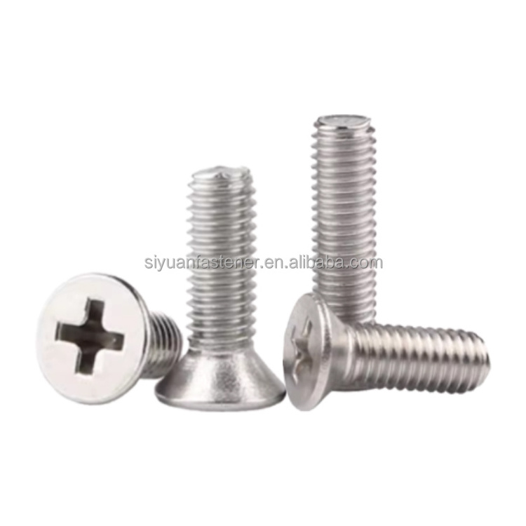 A2 A4 304 316 carbon steel zinc plated mini machine screws cross countersunk head screw din 965 stainless steel screw