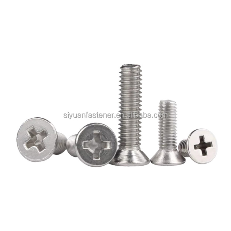 A2 A4 304 316 carbon steel zinc plated mini machine screws cross countersunk head screw din 965 stainless steel screw