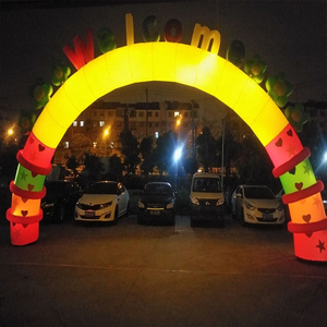 Custom Promotion Cheap Outdoor Event Led Inflatable Rainbow Welcome Arch For Sale