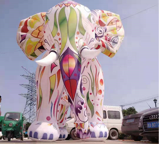 New design Outdoor Advertising Decoration Oxford Giant Inflatable Elephant Model For Sale