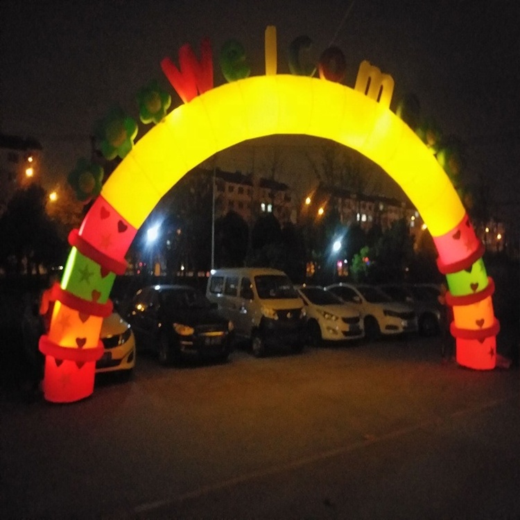 Custom Promotion Cheap Outdoor Event Led Inflatable Rainbow Welcome Arch For Sale