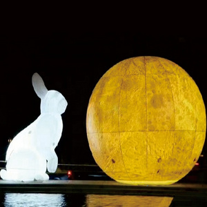 Giant Decorative Outdoor Inflatable Easter Bunny Rabbit Led Light Balloon Lamp For Mid-Autumn Festival