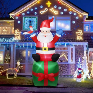 Outdoor Inflatable Christmas Santa Claus With Gift Decoration