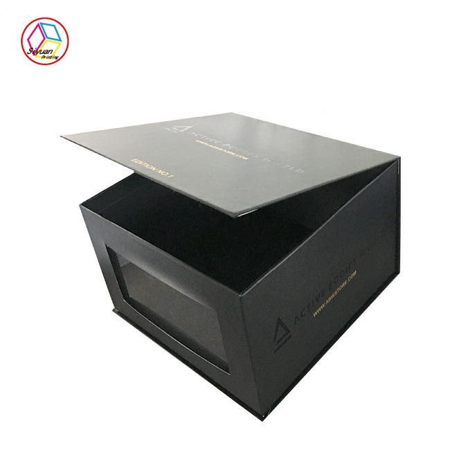 Custom logo window baseball hat packaging box 50 for hat packaging