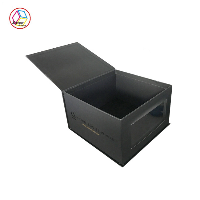 Custom logo window baseball hat packaging box 50 for hat packaging