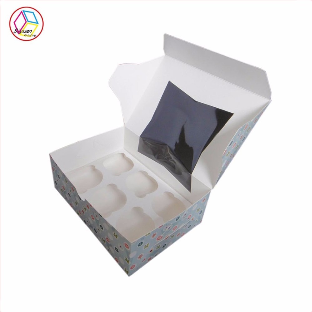 Custom folding clear PVC window cake  box for cake packaging