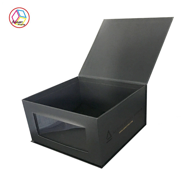 Custom logo window baseball hat packaging box 50 for hat packaging