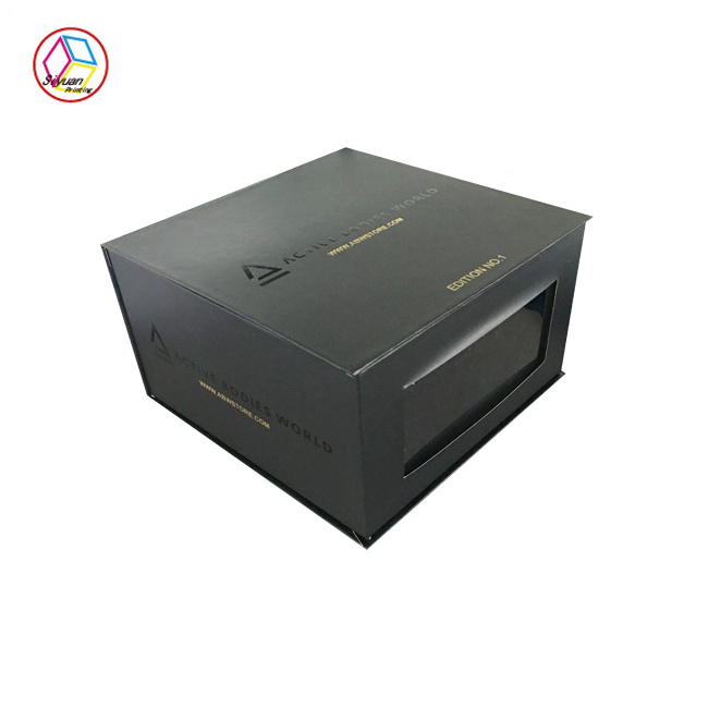 Custom logo window baseball hat packaging box 50 for hat packaging