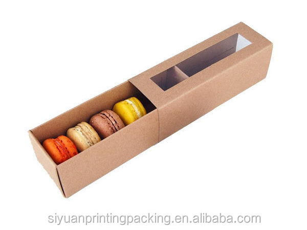 Custom natural kraft paper cookies mooncake packaging box for food