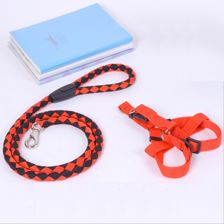 suppliers japanese large dog training braided nylon rope front range tactical leash chest harness strap vest pet accessories