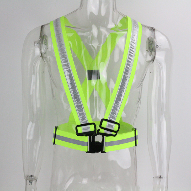 new night run bike riding traffic sanitation construction LED recharge reflective belt safety vest with colorful flashing lights