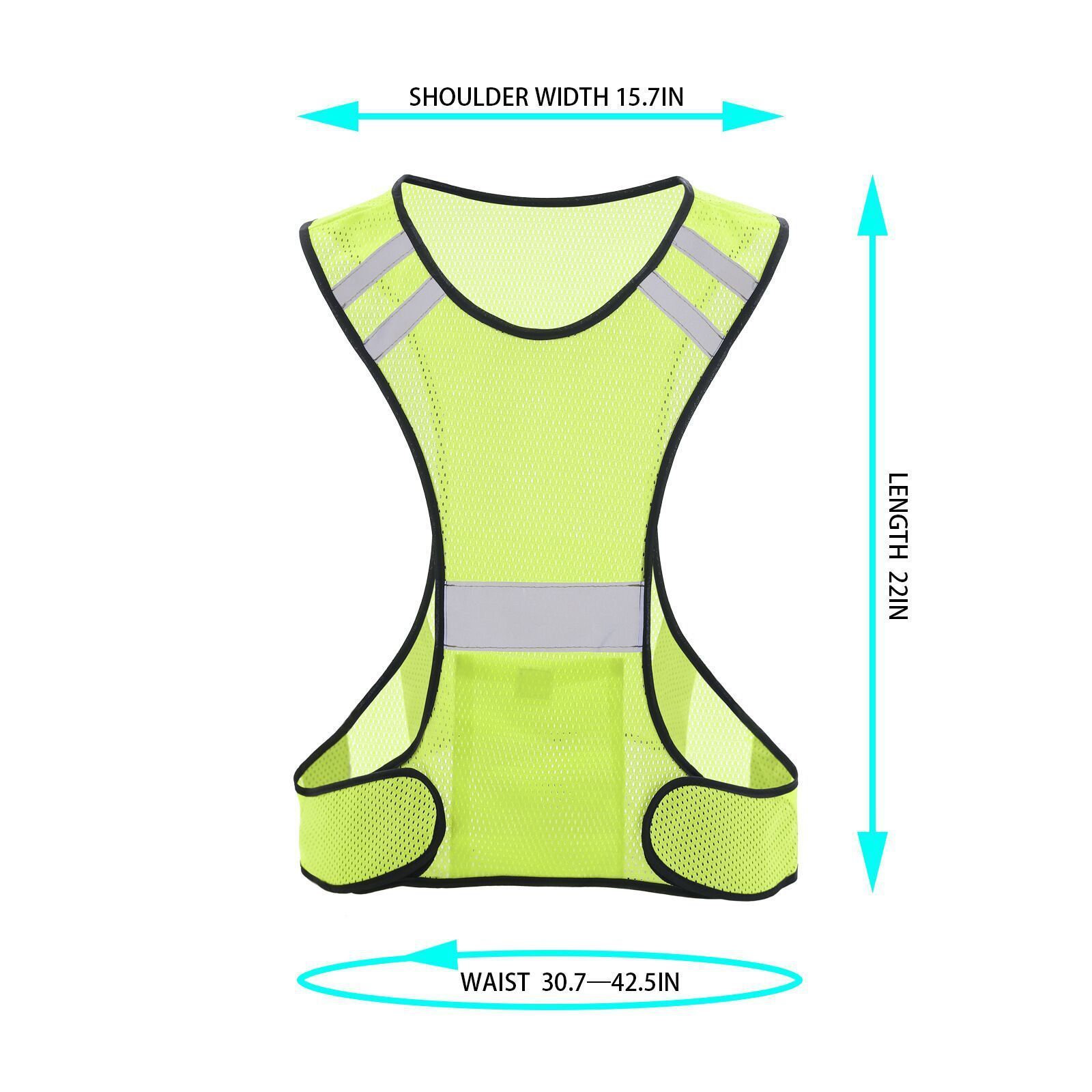 breathable battery led flash hi vis reflective motorcycle bike bicycle running walking traffic safety warning gear harness vest