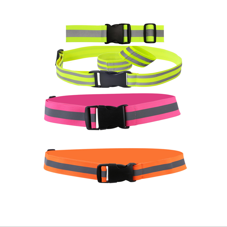 high visibility adjustable reflective elastic waist belt reflector safety running strap band gear for cycling jogging walking