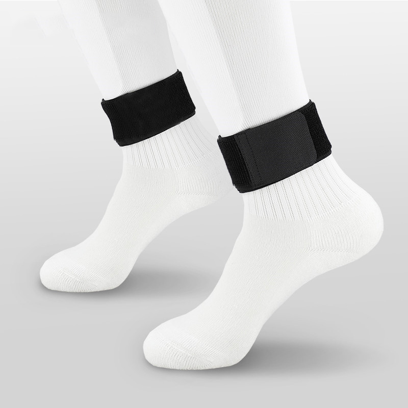 custom logo white anti slip shinguard stay ankle protective pressure holding band outdoor soccer shin guard board holder straps