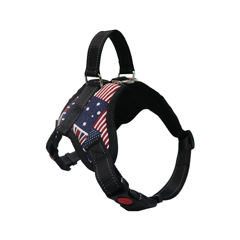 medium large pet dog tactical no pull outdoor control handle soft saddle type chest strap teddy back reflective harness vest