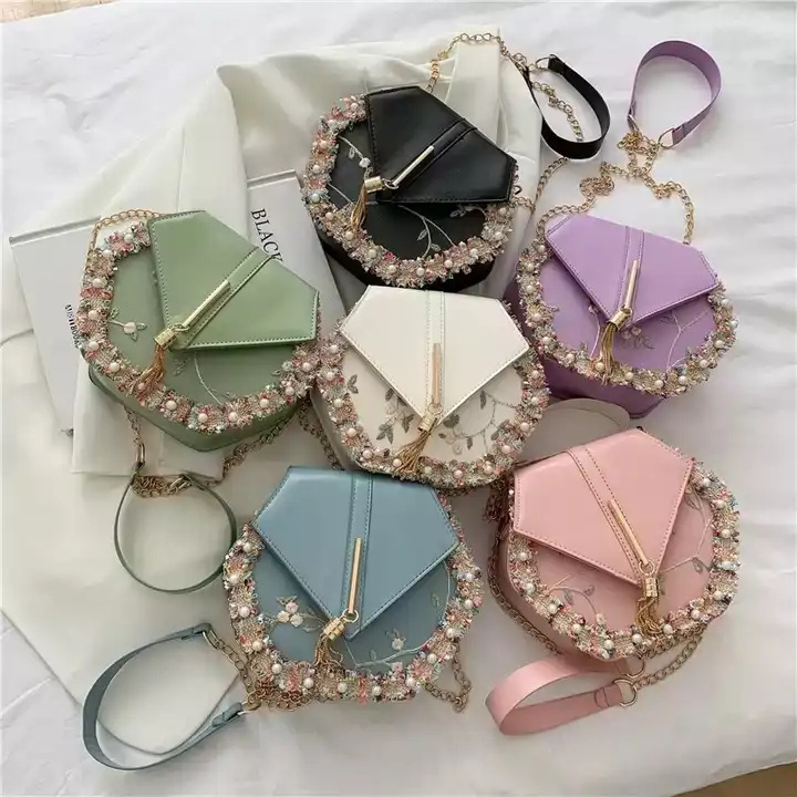 SY All match ladies small bag 2023 new trendy fashion chain acrylic chain shoulder messenger bag underarm lace small square bag