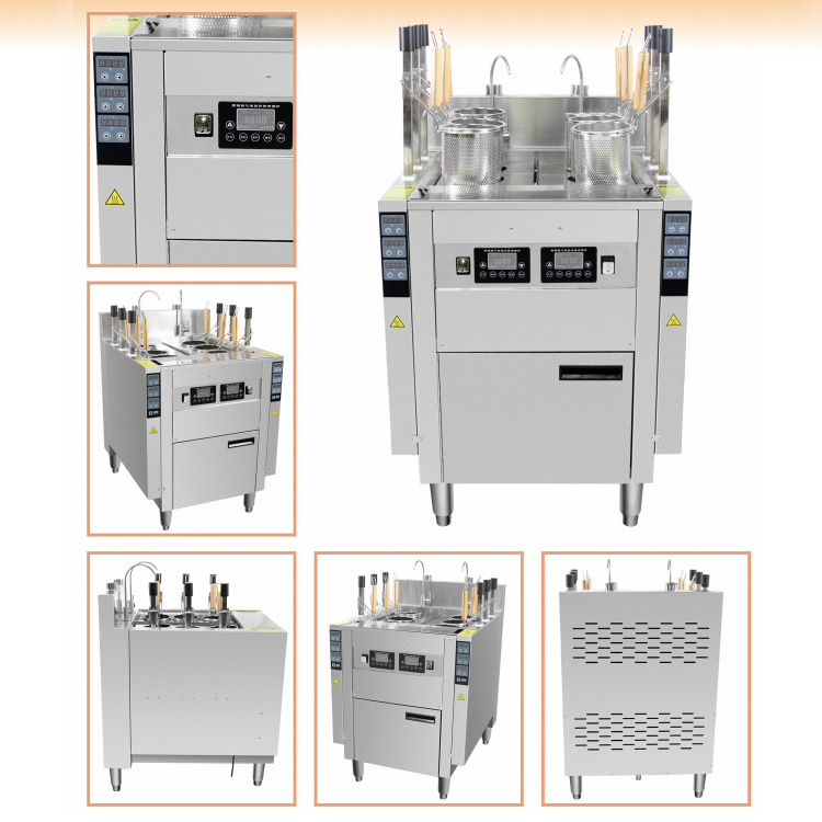 Restaurant Commercial 6 Basket Automatic Gas Electric Instant Ramen Noodle Pasta Cooker Boiler Noodle Cooking Machine