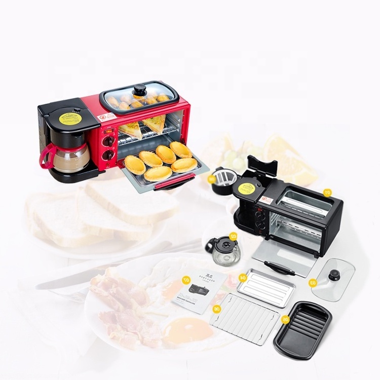 Wholesale 3in1 breakfast maker coffee oven toaster mini electric omelette oven gift machine breakfast machine