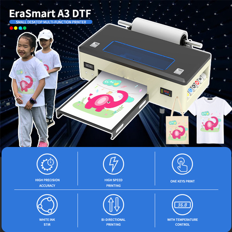 Factory Direct A3 Size Uv Dtf Printer T-Shirt Dtf Printing Machine Led Uv Flatbed Printer