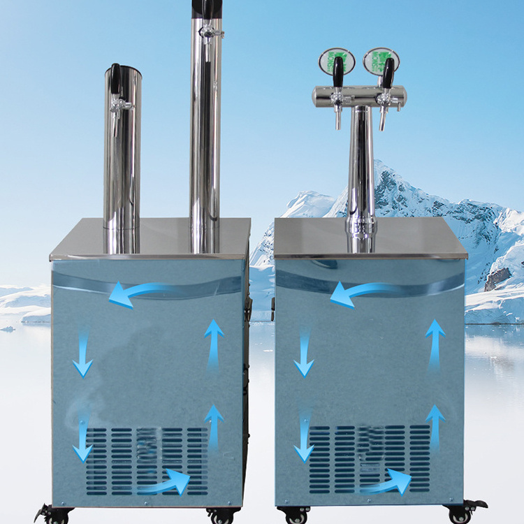 Portable electric beer dispenser cooler with ice bank for bar pub restaurant