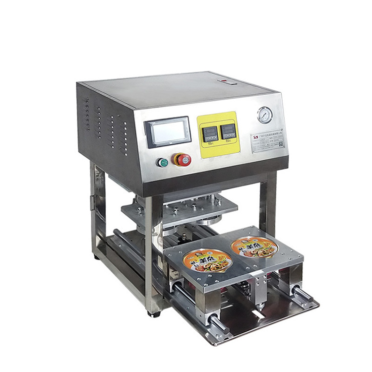 Aluminium foil bubble tea equipment honey plastic jelly yogurt boba lid cup sealing machine