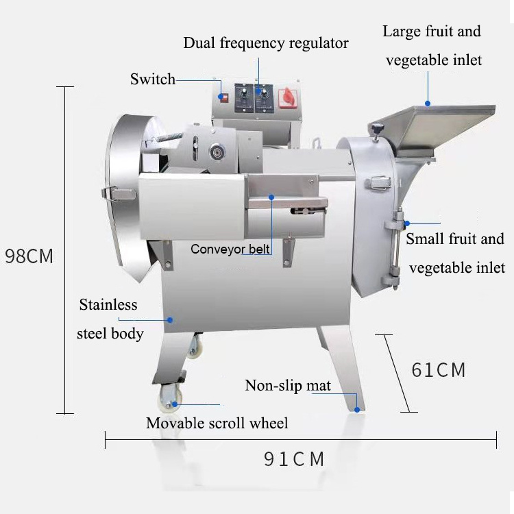 Automatic fruit vegetable cutting machine for spinach lettuce cabbage slicer shredder dicer chopper vegetable cutter