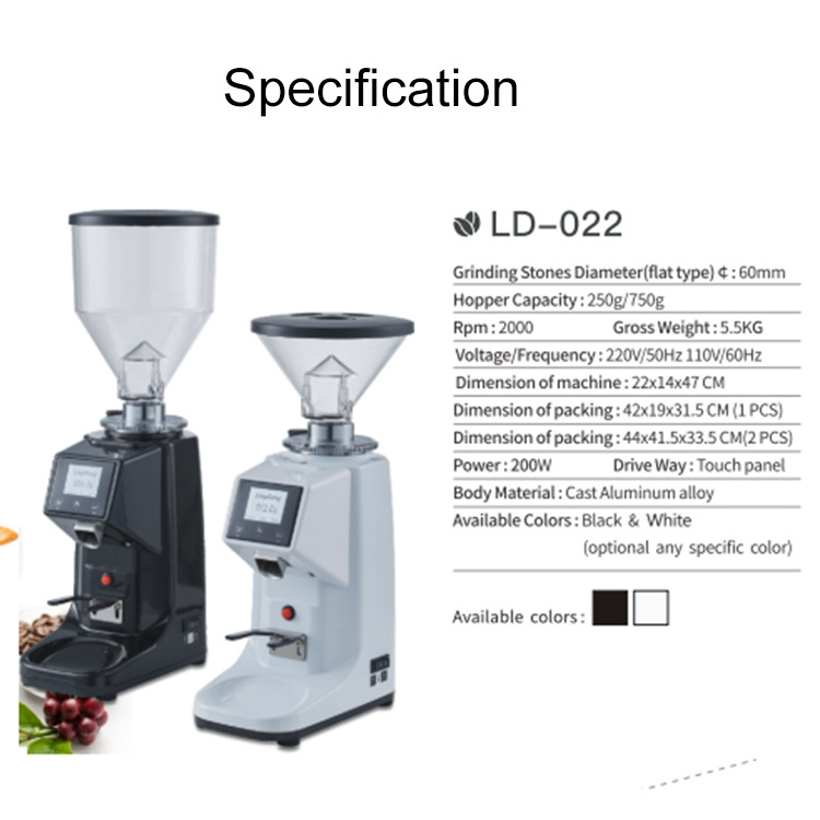 High Quality Italian 60Mm Espresso Flat Burr Electric Coffee Grinder Machine