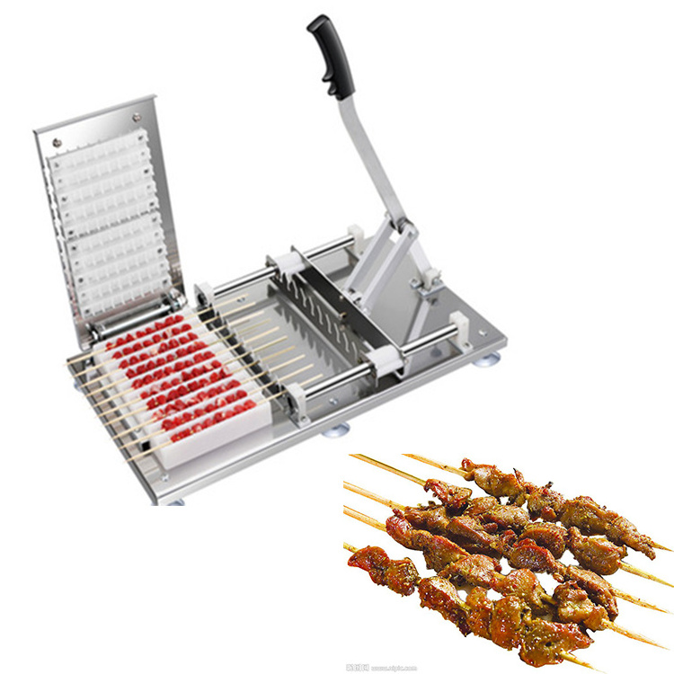 Factory price shish kebab making machine Lamb meat skewer wearing machine souvlaki skewer machine