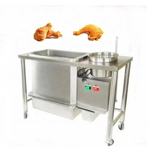 Stainless steel chicken wings batter breader compact machine electric chicken meat breading table machine