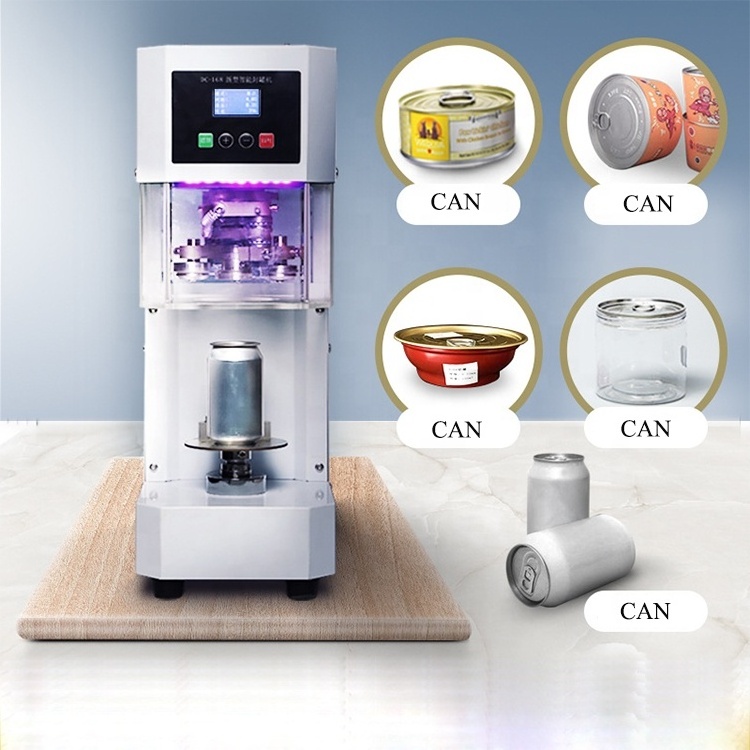 Automatic sardine tuna fish beef canning sealing machine electric commercial boba beverage drink can sealer seamer machine